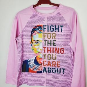 Ruth Bader Ginsburg 💕 Pink T-Shirt. Size Large.